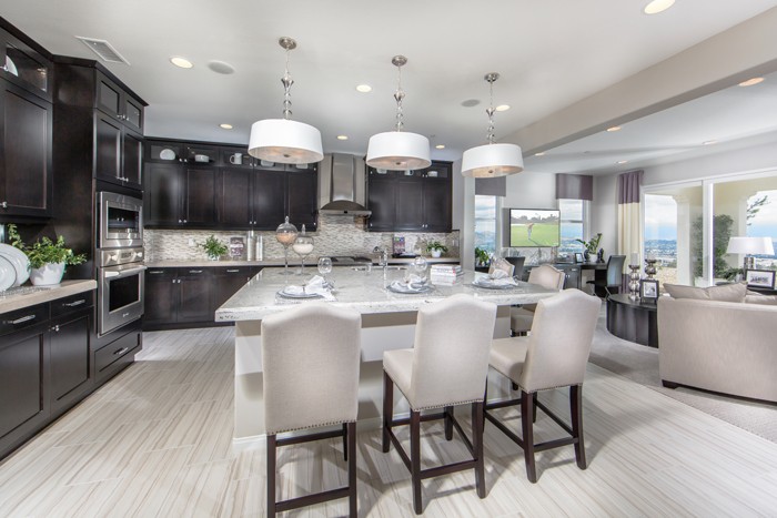 Even the well-equipped and glamorous kitchen, boasting ENERGY STAR® appliances, takes advantage of the phenomenal view from the rear exterior of the homes.